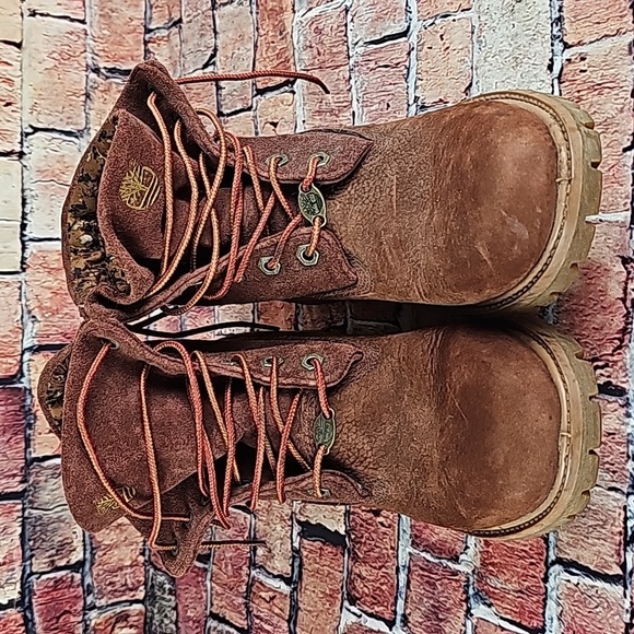 TIMBERLAND ROLLTOP BOOTS, WOMEN'S SIZE 8 RUST LEATHER - Picture 6 of 12